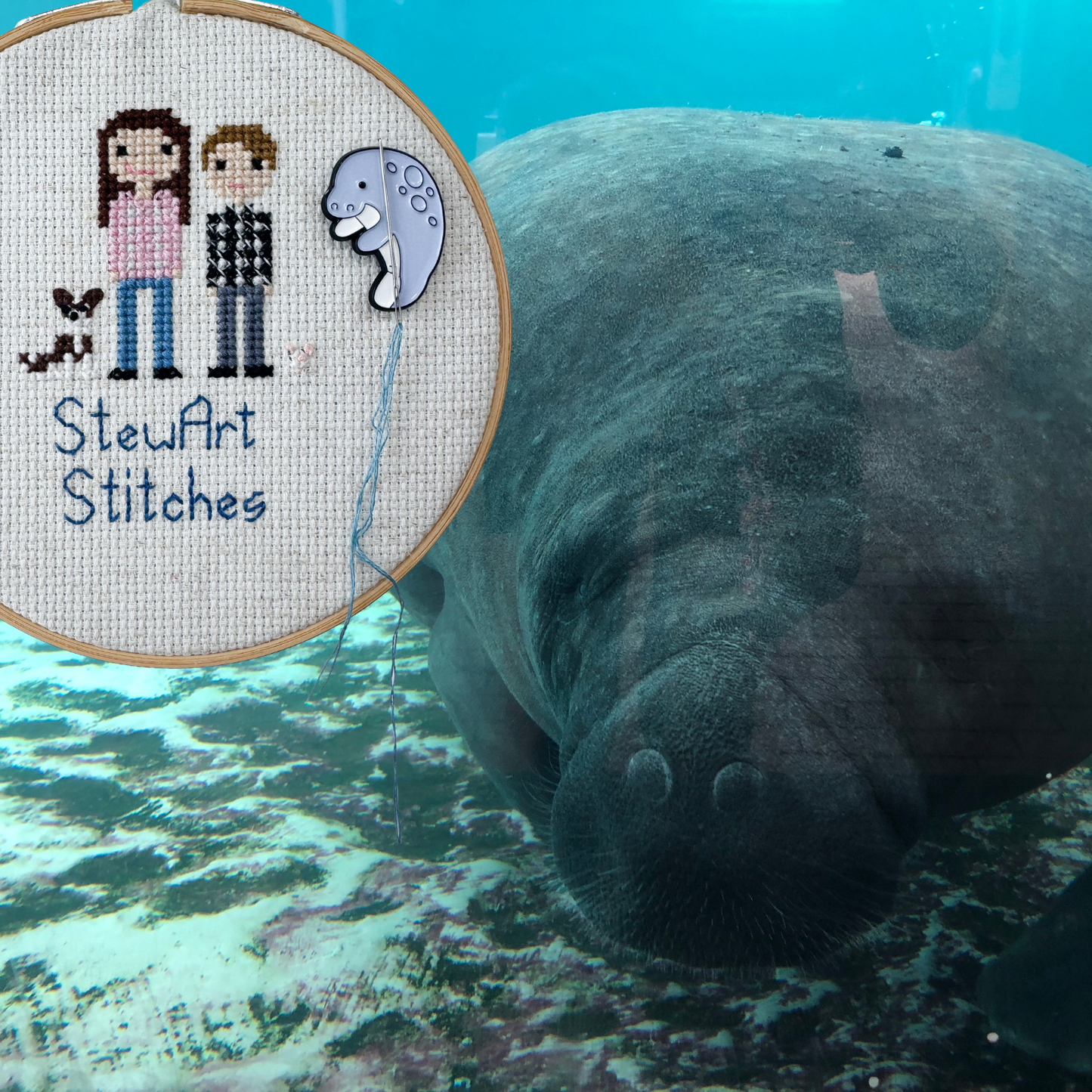 Manatee Enamel Needle Minder