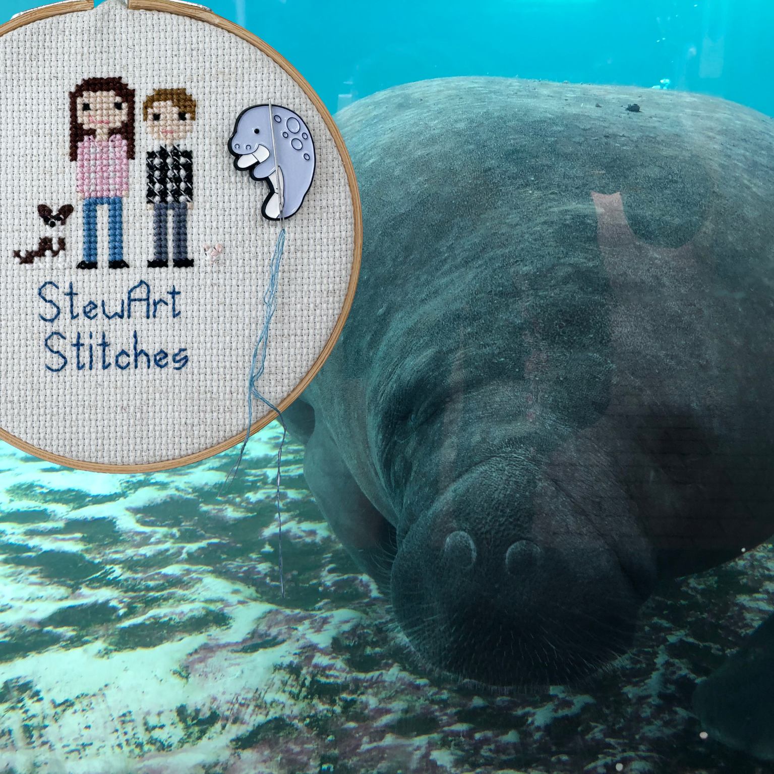Manatee Enamel Needle Minder
