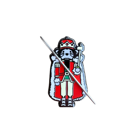 Mouse rat king nutcracker Magnetic Enamel Needle Minder for cross stitch, embroidery and needlepoint.