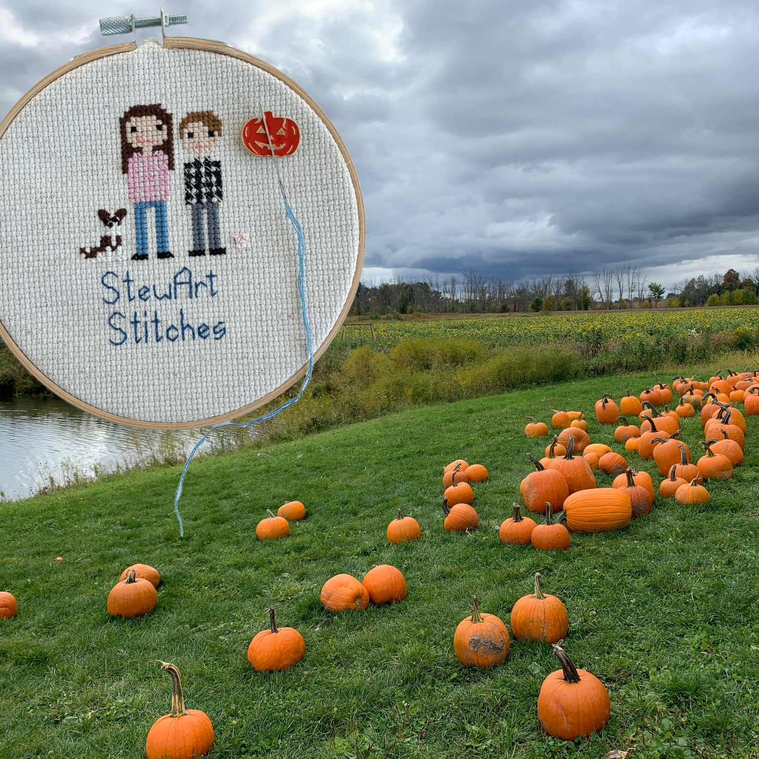 Jack o' Lantern Pumpkin Enamel Needle Minder