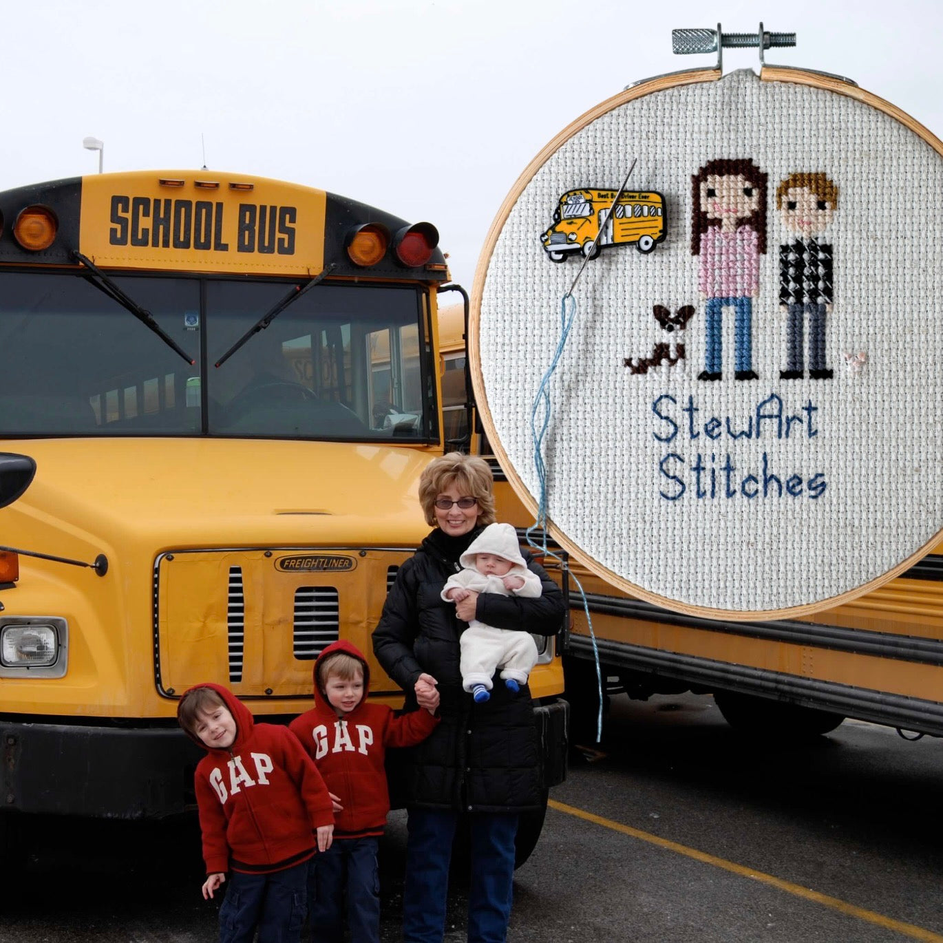 School Bus Magnetic Enamel Needle Minder