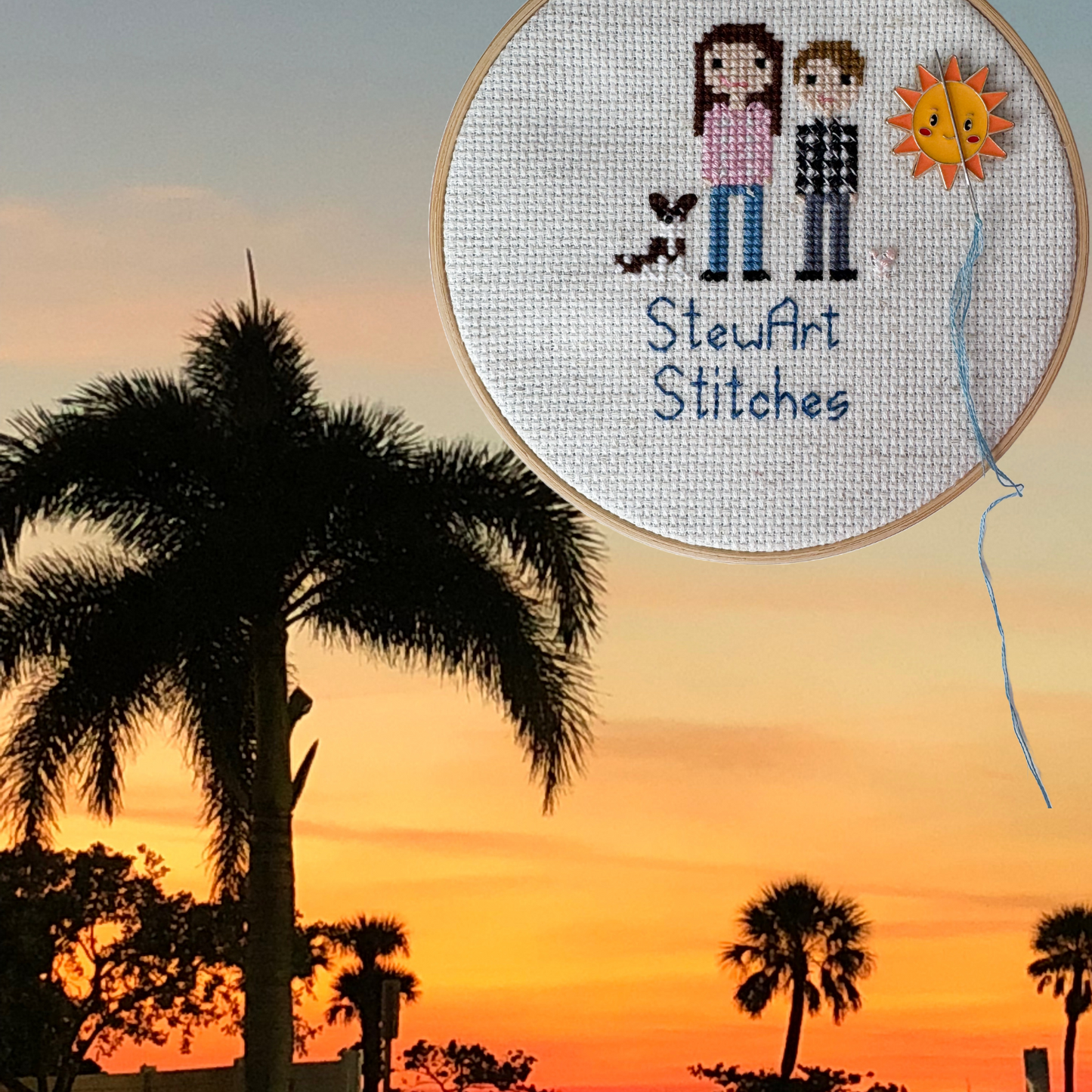 Happy sun face magnetic needle minder – cheerful enamel accessory for cross stitch, embroidery, and needlepoint – cute summer stitching gift for sunshine lovers.