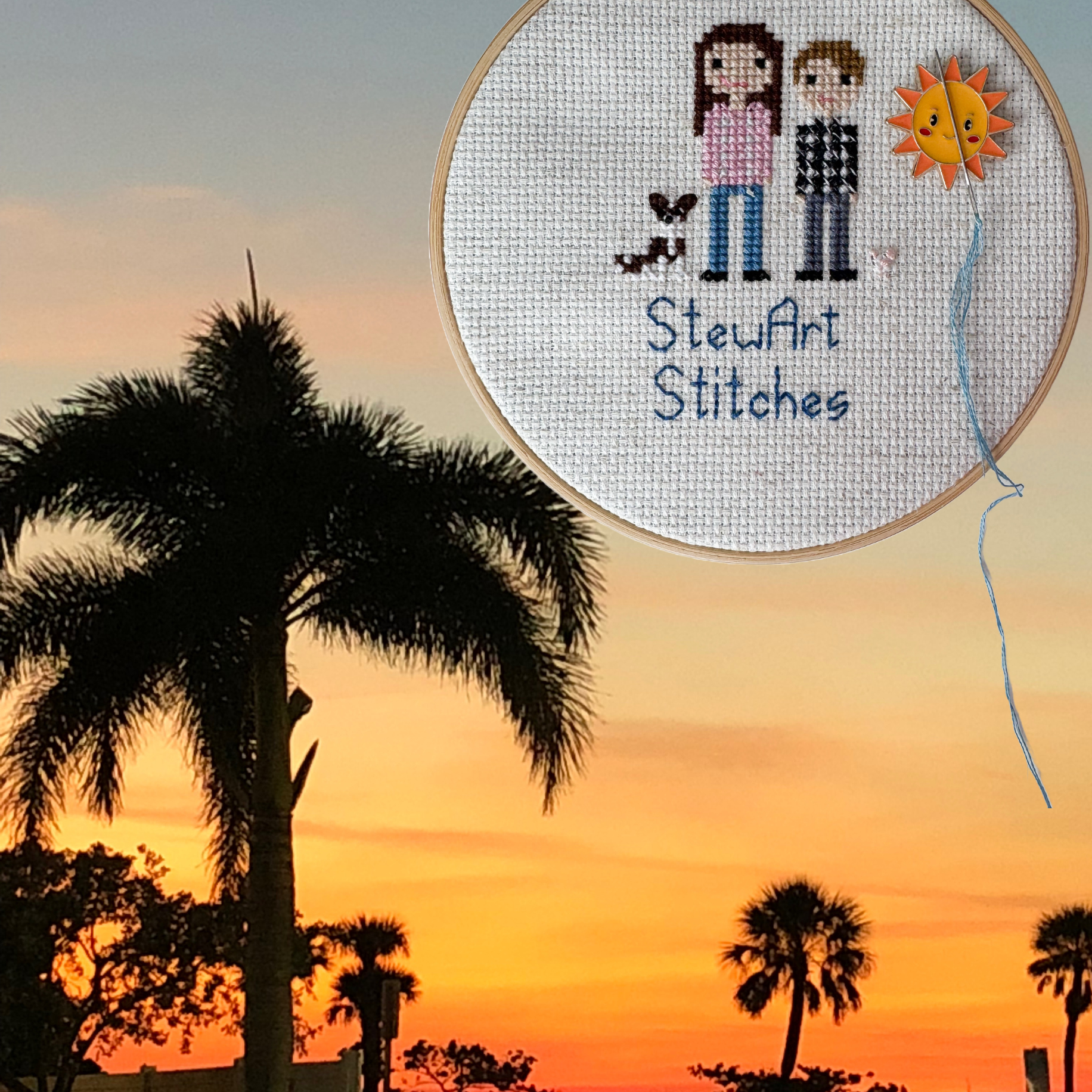 Happy sun face magnetic needle minder – cheerful enamel accessory for cross stitch, embroidery, and needlepoint – cute summer stitching gift for sunshine lovers.